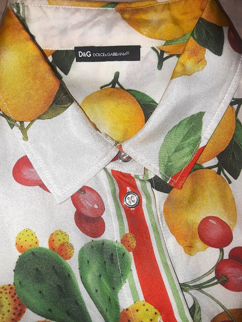 Dolce & Gabbana silk floral fruit shirt blouse US 6 or 8 - Picture 2 of 7